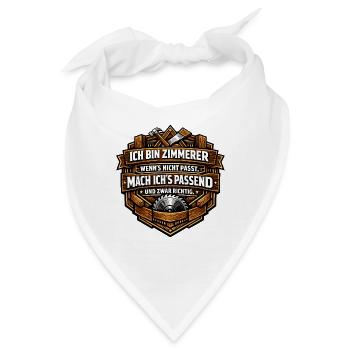 Ich bin Zimmerer Spruch Holz - Bandana - Weiß - Vorne