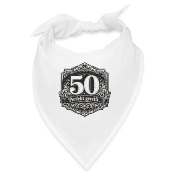 50 Perfekt Gereift Vintage Abzeichen - Bandana - Weiß - Vorne