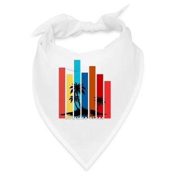 Design tropischer Sonnenuntergangspalmen im tropischen Sommer - Bandana - Weiß - Vorne