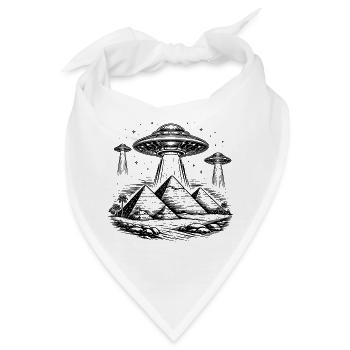 Pyramiden UFO Ägypten Mystery Ancient Aliens - Bandana - Weiß - Vorne