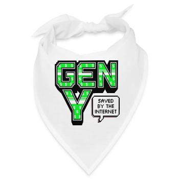 Generation Y, gen Y , Millennials Shirt, Hoodie - Bandana - Weiß - Vorne