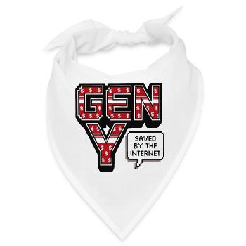 Generation Y, gen Y , Millennials Shirt, Hoodie - Bandana - Weiß - Vorne