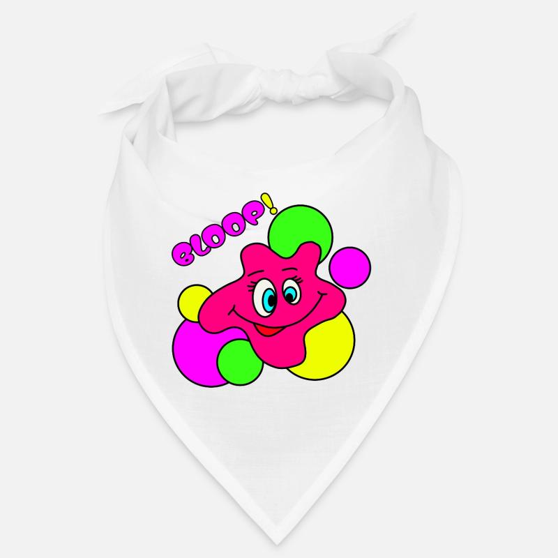BLOOP! Lustiger Neon Pop-Art Klecks-Charakter - Bandana - Weiß
