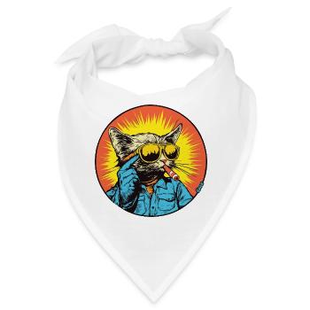Sunny Cat Retro-Vibe - Bandana - Weiß - Vorne