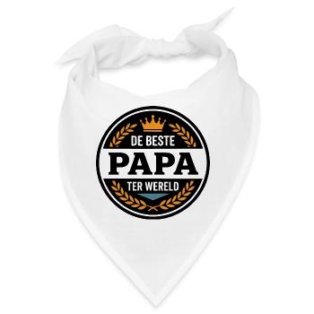Leuk Vaderdag Shirt, Hoodie Beste Papa - Bandana - Weiß - Vorne