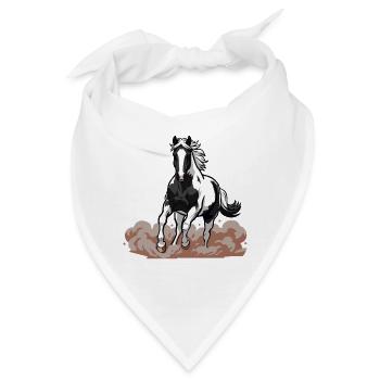 Horse Pie Gallop Gesicht Staub Reitsport - Bandana - Weiß - Vorne