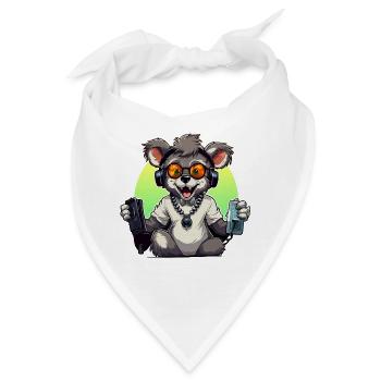 Gamer Koala mit Headset - Bandana - Weiß - Vorne