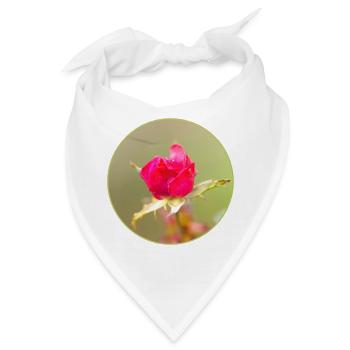 rotpinke Knospe rote Rosenblüte pink Rose - Bandana - Weiß - Vorne