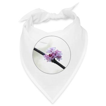 zarte pinkweiße Blüte weiße Blüte pinke Blume - Bandana - Weiß - Vorne