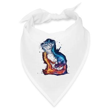 Galaxie Katze Neon – Cosmic Space Cat - Bandana - Weiß - Vorne