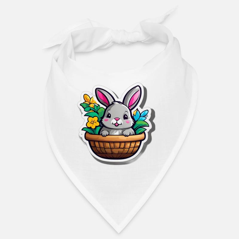 Spring Rabbit in Flower Basket Bandana