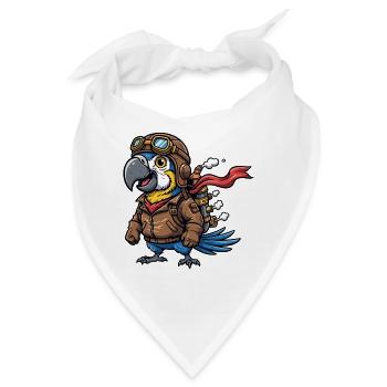 Parrot Aviator Steampunk Flugabenteuer - Bandana - Weiß - Vorne