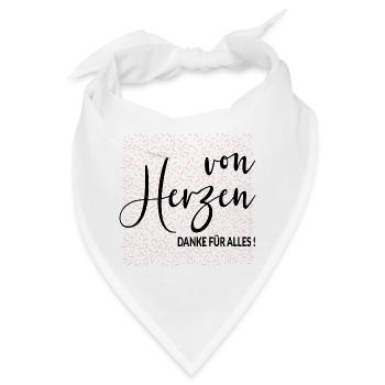 Von Herzen Danke - Bandana - Weiß - Vorne