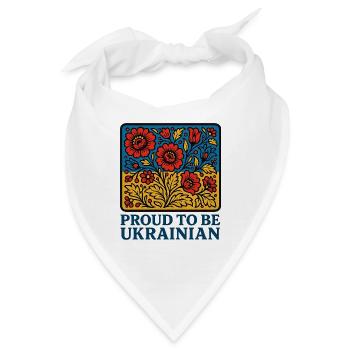 Ukrainischer Stolz – Blütenfolk - Bandana - Weiß - Vorne