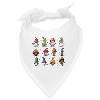 Pilzgnomen Parade - Bandana - Weiß - Vorne