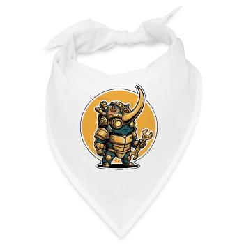Scarab Rhinoceros Steampunk Ingenieur Schlüssel - Bandana - Weiß - Vorne