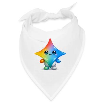 Süßer Gemini-Star-Maskottchen-Aufkleber - Bandana - Weiß - Vorne
