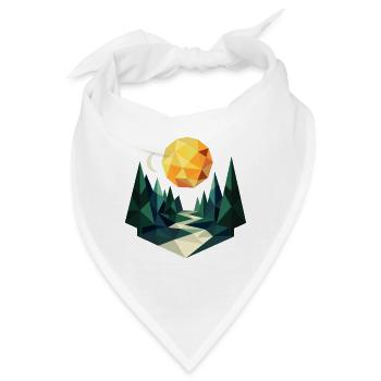 Mondnacht im Polygonswald - Bandana - Weiß - Vorne