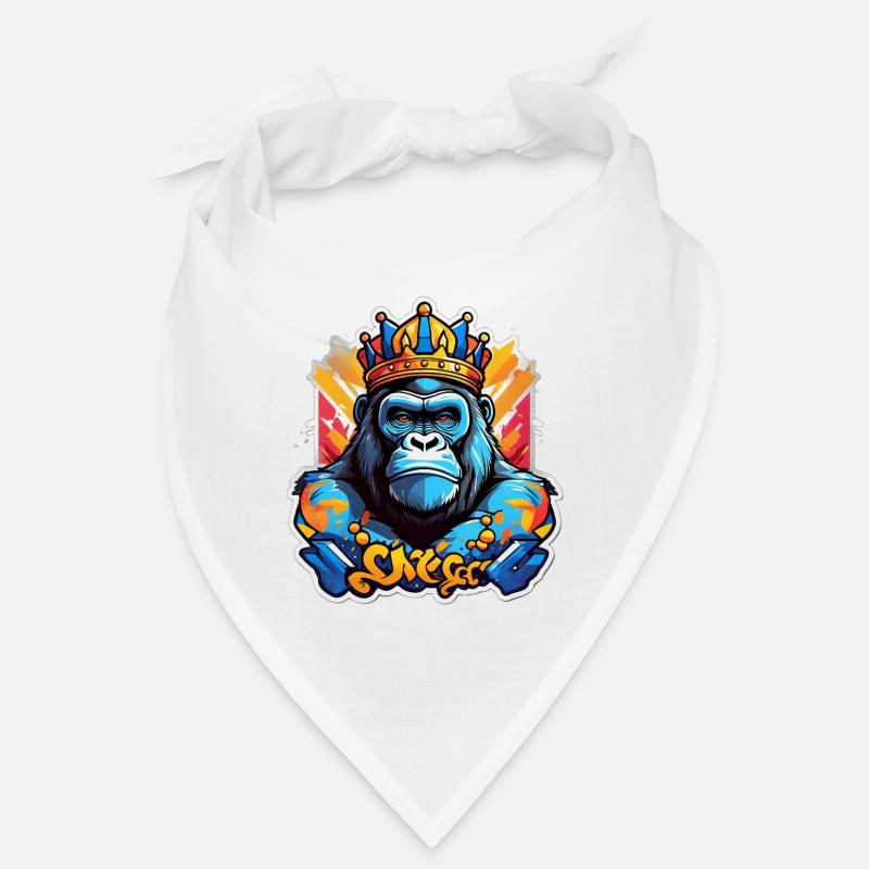 Blue Gorilla Crowned Graffiti Bandana