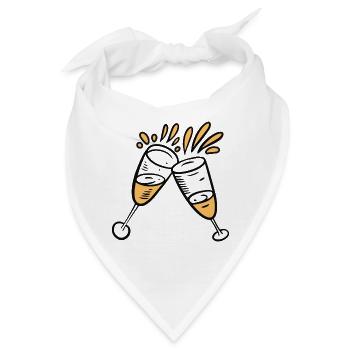 Anstoßen mit Sektgläsern für Feierlichkeiten - Bandana - Weiß - Vorne