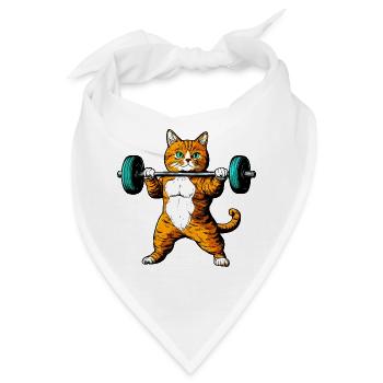 Katzen Fitness - Bandana - Weiß - Vorne