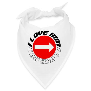 Ich liebe ihn - Bandana - Weiß - Vorne