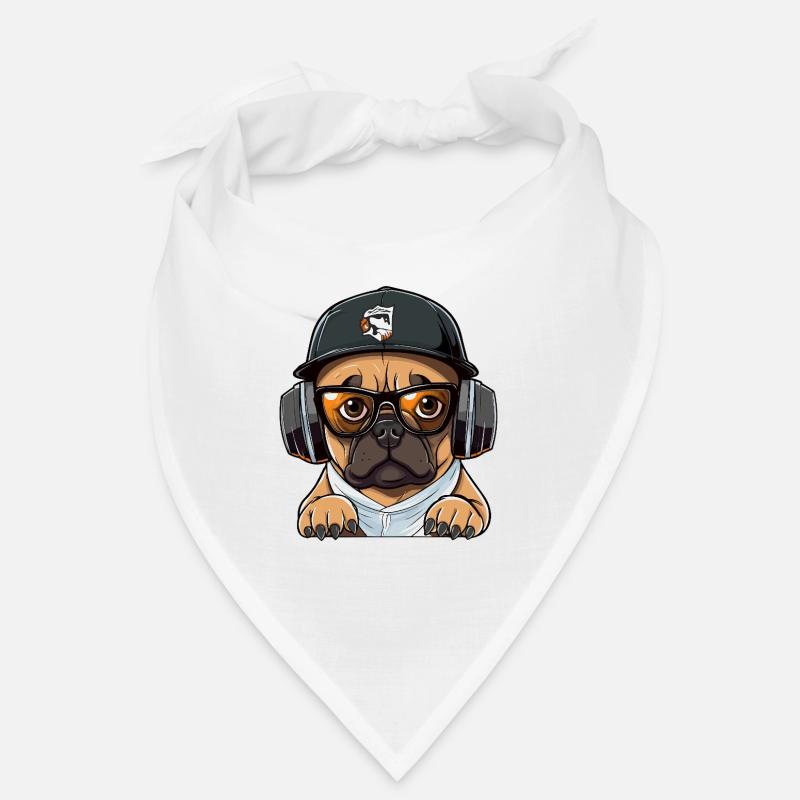 DJ chien avec casque Bandana