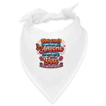 Retro Selbstfürsorge Spruch - Bandana - Weiß - Vorne