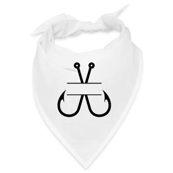 Fischhaken-Name Monogramm - Bandana - Weiß - Vorne