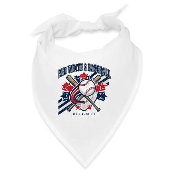 Red White Baseball All Star Spirit - Bandana - Weiß - Vorne