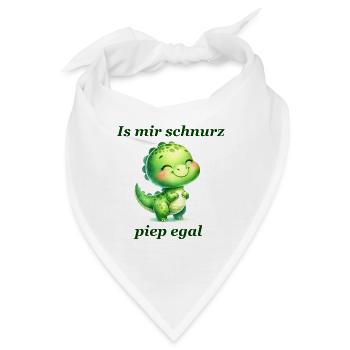 Schnurz piep egal Lustiger Spruch süßer Dino - Bandana - Weiß - Vorne