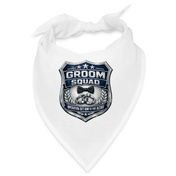 JGA Shirt Polizei Abzeichen: Groom Squad Design - Bandana - Weiß - Vorne