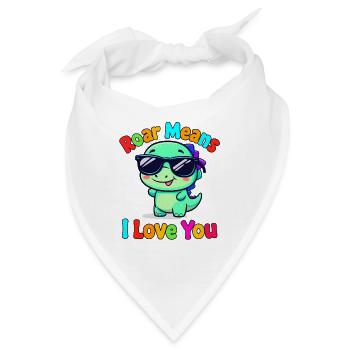 Roar Means I Love You Dino - Bandana - Weiß - Vorne