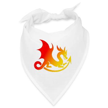 Flammender Drache gradient - Bandana - Weiß - Vorne