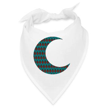 Mondsichel mit persischem rankenmuster - Bandana - Weiß - Vorne