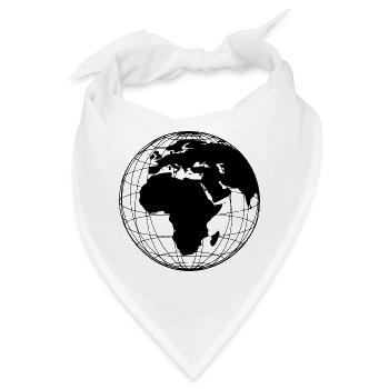 Weltkugel Erde modern minimalistisch - schwarz - Bandana - Weiß - Vorne