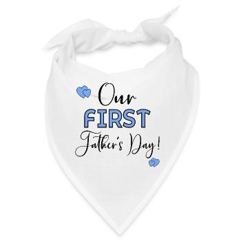 Erster Vatertags-Baby - Bandana - Weiß - Vorne