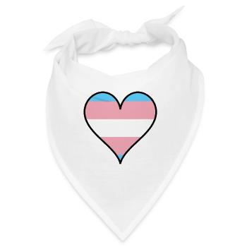Trans Pride Herz - Bandana - Weiß - Vorne