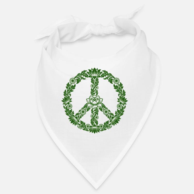 Peace Zeichen Blumen Floral Boho Style Bandana