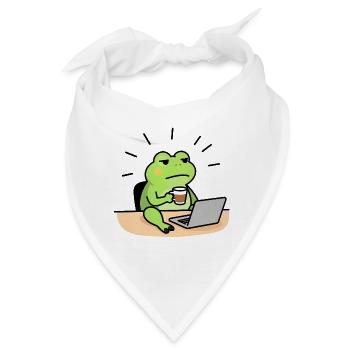 Froschkaffee und Laptop - Bandana - Weiß - Vorne