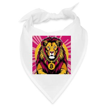 Krypto-Löwe Neon Pop Kunst - Bandana - Weiß - Vorne