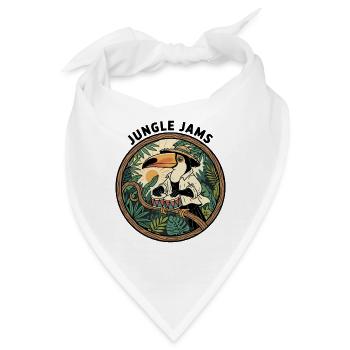 Toucan Jungle jammet Bongo-Schlagzeuger Retro - Bandana - Weiß - Vorne