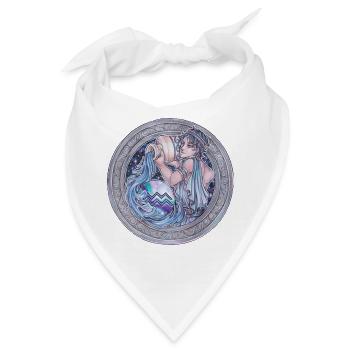 Zodiac Sign Sternzeichen Wassermann Aquarius  - Bandana - Weiß - Vorne