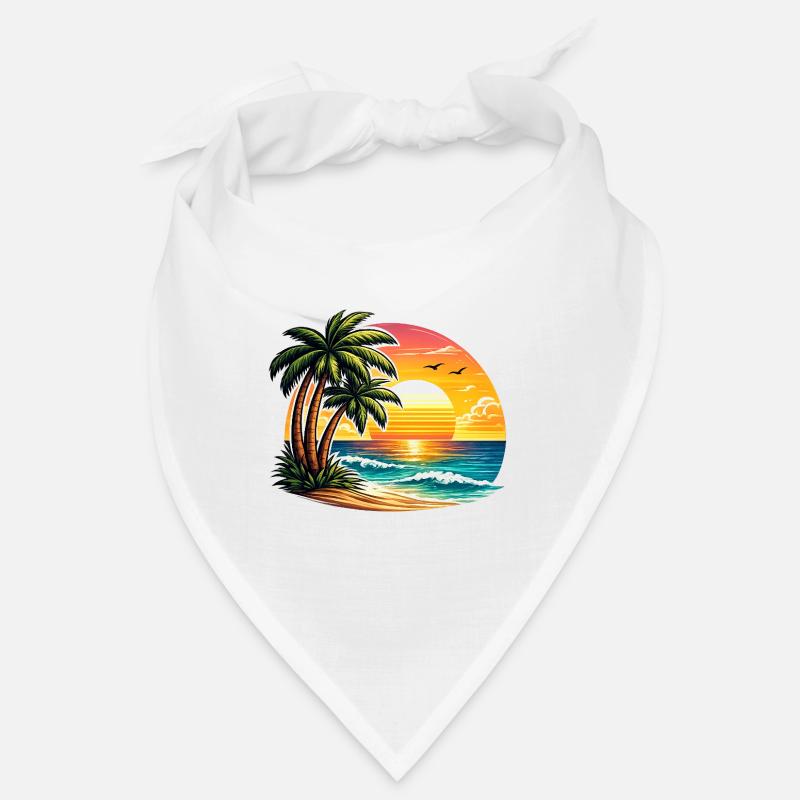 Coucher de soleil à Palm Beach - Bandana - blanc