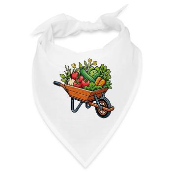 Gemüseernte im Gemüsegarten im Schubkarren - Bandana - Weiß - Vorne