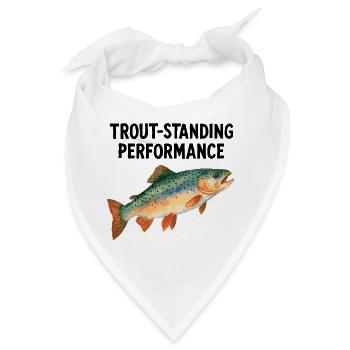Forelle Aquarell: Trout-standing Performance - Bandana - Weiß - Vorne