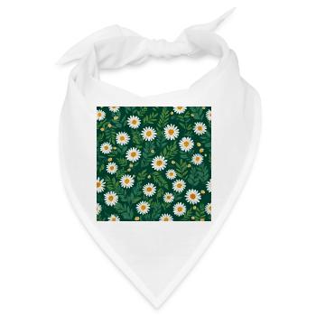 Gänseblümchen Blumen - Bandana - Weiß - Vorne
