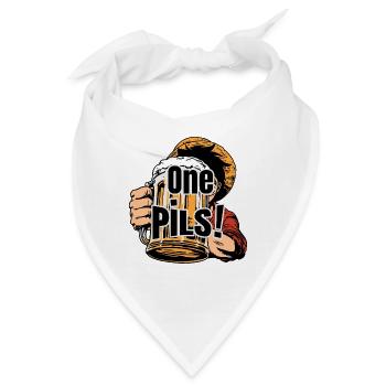 ONE PILS – Bierhumor und Manga-Zwinkern - Bandana - Weiß - Vorne