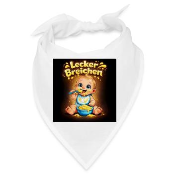 Lecker Breichen Baby Käseglück - Bandana - Weiß - Vorne