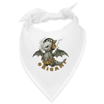 Drachen-Origami - Bandana - Weiß - Vorne